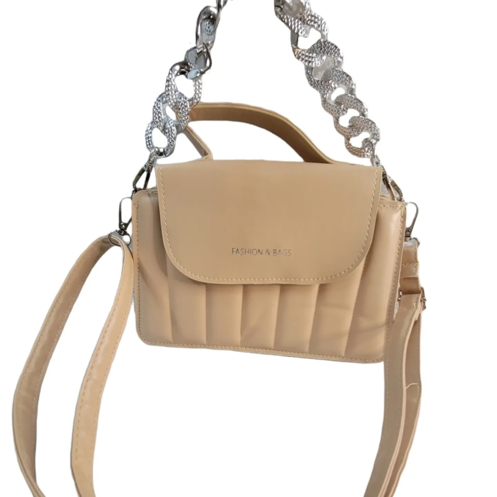 Womens Fadhion & Bag Beige Quilted Purse